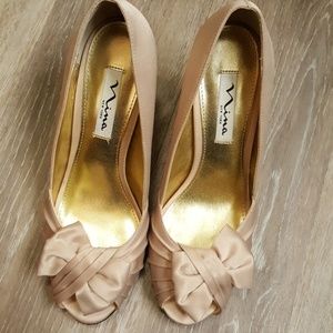Nina peep toe heels